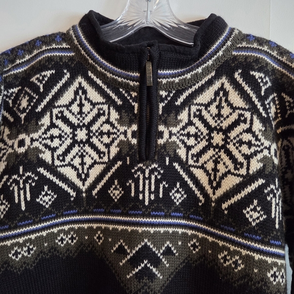 DALE OF NORWAY Nordic Quarter Zip Ski Sweater Wool Large - Picture 2 of 8